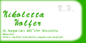 nikoletta wolfer business card